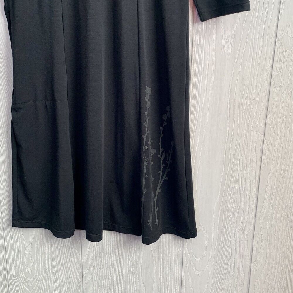 Lole Black V-Neck 3/4 Sleeve Dress Size XS - Picture 3 of 5